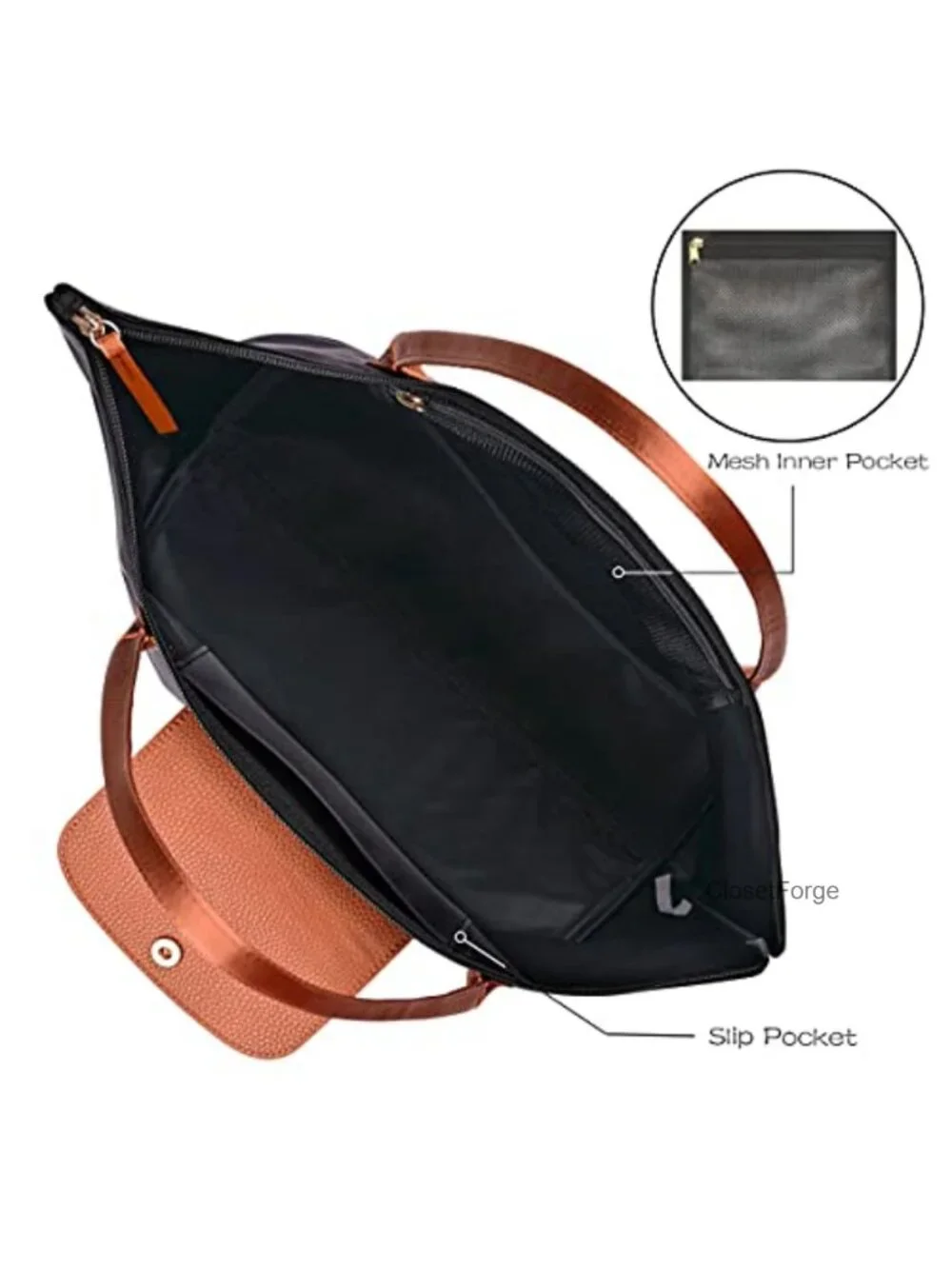 Nylon Tote Bag for Women, Foldable Hobo Handbag, Shoulder Purse with Laptop